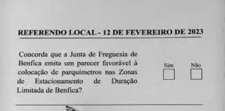 Os moradores de Benfica votaram 'Não' ao alargado do estacionamento tarifado na freguesia