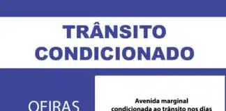 Avenida marginal condicionada ao trânsito nos dias 11 e 12 de março